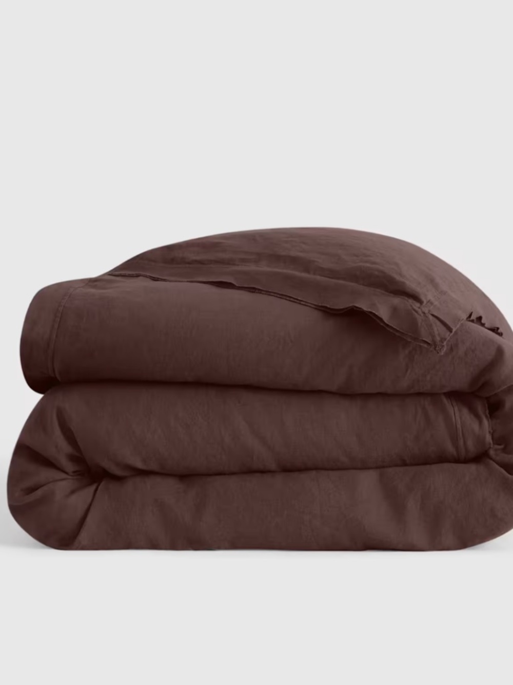 New European Linen Double Flange Duvet Cover Espresso Brown King/Cal King